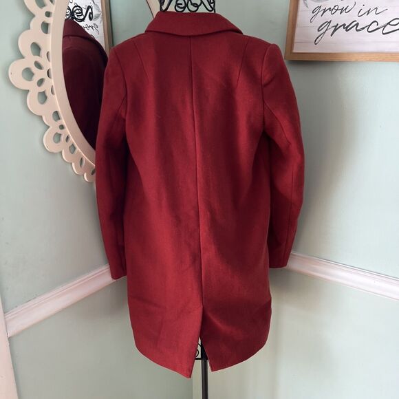 ZARA Trafaluc Basic outerwear wool blend Pea coat jacket rust burnt orange XS - Picture 3 of 3